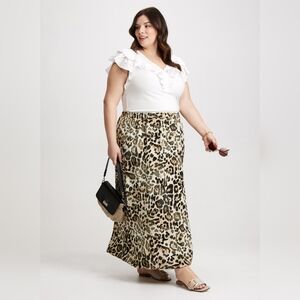 New With Tags Laura Plus Size 18 Long‎ Leopard Print Skirt